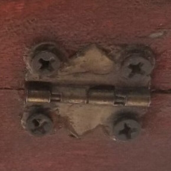 Wooden Treasure Chest Box W/Bronze Color Floral Antique Style Spiritual God Box - Picture 13 of 16